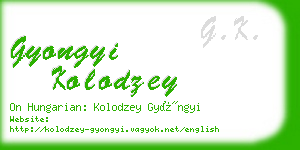 gyongyi kolodzey business card